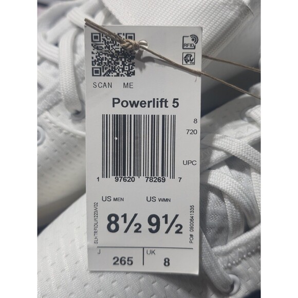 New Adidas Powerlift 5 Weightlifting Shoes Men Size 8.5 White Blue Orange JP9878 main image 4